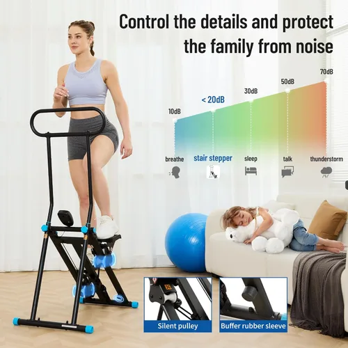 Miniatura 4 de HXD-ERGO Stair Stepper for Home, New Version 6 Adjustable Resistance Vertical Climber Cardio Exercise Machine, Folding Stair Climber for Full Body
