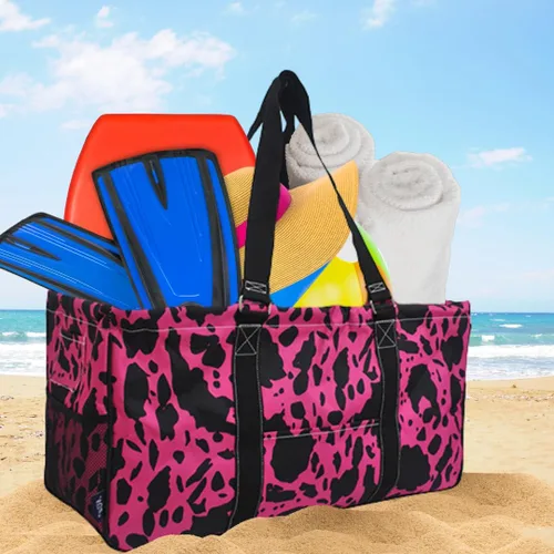 Miniatura 374 de NGIL Bolsa de comestibles reutilizable extra grande plegable de gran tamaño para comestibles, almacenamiento, picnic, playa, Bronco-negro occidental