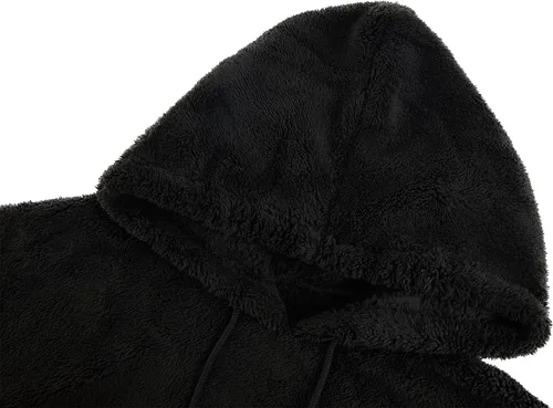 Miniatura 2 de Runcati Sudadera con Capucha de Sherpa Difusa para Hombre, Pullover, Manga Larga, Deportiva, con Bolsillo Frontal, Militar, Ropa Exterior de Otoño e
