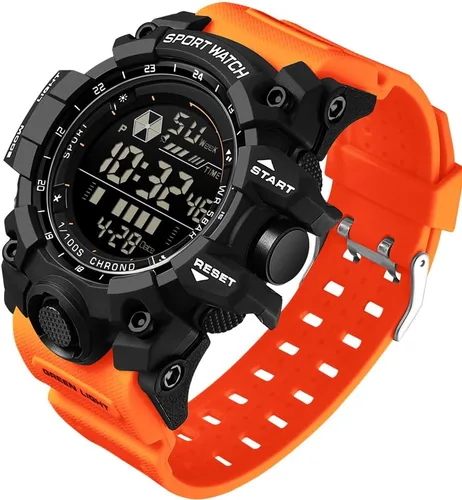 Miniatura 15 de FANMIS Reloj deportivo de cuarzo digital multifunción militar para hombre, impermeable, con alarma, LED, azul
