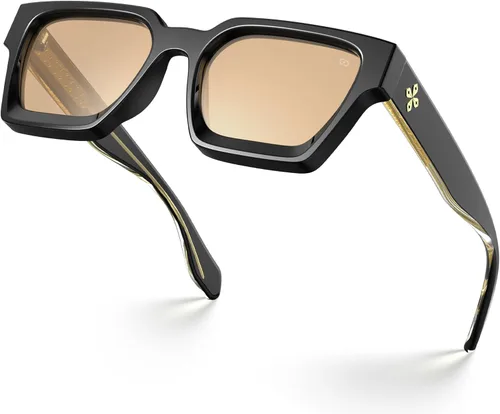 Miniatura 59 de VISOONE Moda 100% UV400 Protección Rectángulo TR90 Y2K Gafas de sol Accesorios para Mujeres Hombres RIVER, Carne de suelo/Gris Rosa