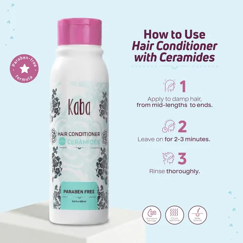 Miniatura 5 de D'Luchi Kaba Ceramide - Acondicionador para cabello seco, dañado y deshidratado, para mujeres, reparaciones de puntas abiertas, control