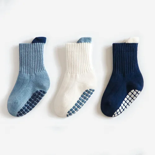 Miniatura 6 de Calcetines tobilleros antideslizantes para niños pequeños con pinzas para recién nacidos, elásticos, para bebés de 1 a 3 años, 3 pares
