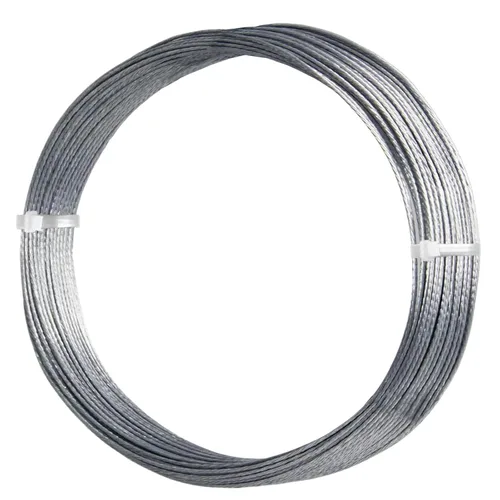 Cerpourt Alambre para colgar cuadros #2 de 50 pies, alambre de acero plateado trenzado que soporta hasta 30 libras