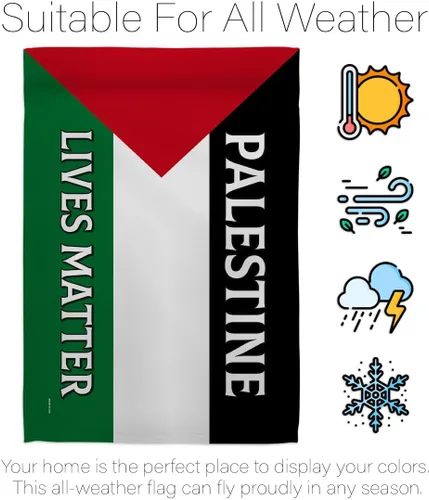Miniatura 6 de Palestine Lives Matter - Juego de asta de bandera con soporte de bandera con decoración palestina para colgar en la pared del hogar, tapiz
