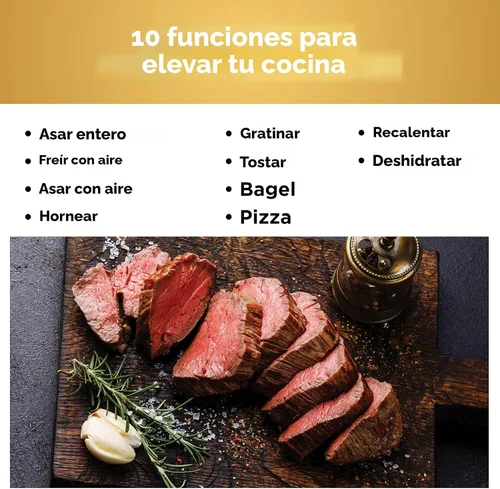 Miniatura 7 de Ninja DT251 Foodi 10 en 1 Smart XL - Horno de freír de aire, hornear, asar, tostar, asar, tostadora digital, termómetro, convección envolvente