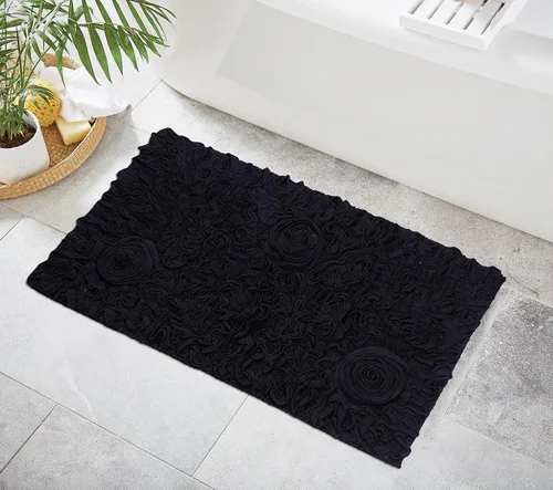 Miniatura 145 de Home Weavers Bell Flower Collection - Tapetes de baño copetudos 100 % algodón, extrasuaves y absorbentes, antideslizantes, lavables a máquina, lino