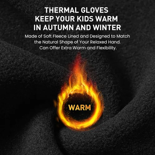 Miniatura 3 de FINGER TEN Guantes de invierno para pantalla táctil para niños y niñas, guantes térmicos para clima frío, guantes ligeros y cálidos para pantalla