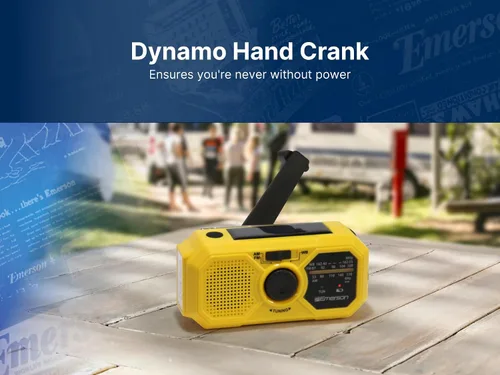 Miniatura 7 de Emerson ER-7050 Radio de emergencia AM/FM con banda meteorológica NOAA, banco de energía integrado, manivela, carga solar, linterna LED y alarma