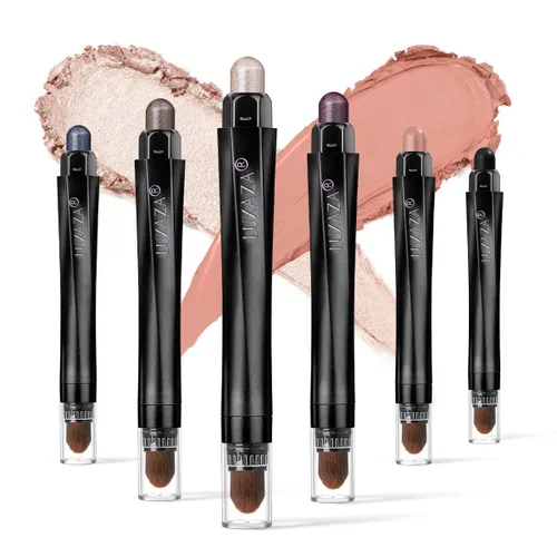 Miniatura 17 de 10 barras de sombra de ojos, brillo y neutro, color rosa champán, metálico, lápiz de sombra de ojos color crema con resistente a las manchas y al