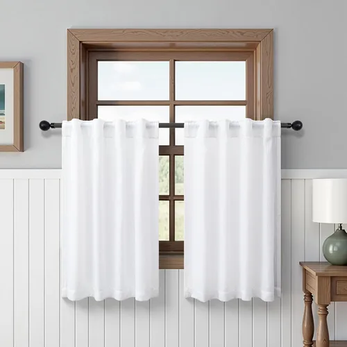 Miniatura 14 de Cortinas Largas de Lino de Lino 108 Pulgadas de Longitud para Sala de Estar 2 Paneles Bolsillo de Pestaña Trasera Cortinas Grandes para Ventana Saco