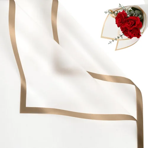 NESCCI Papel de regalo de flores de 20 hojas, papel de regalo de ramo floral impermeable, suministros de floristería, papel de embalaje para boda,