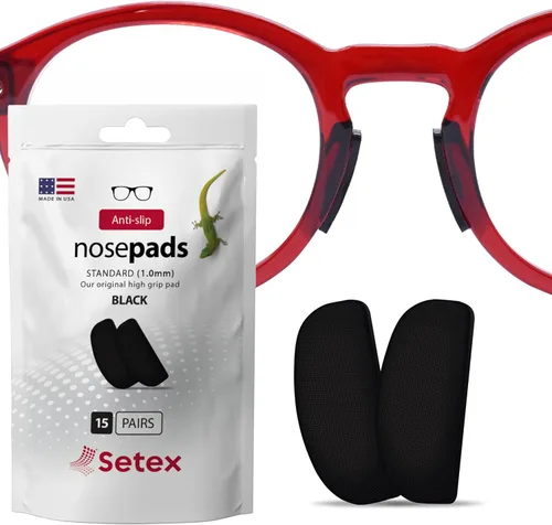 Miniatura 12 de Setex Gecko Grip - Almohadillas antideslizantes para la nariz de 0.039 in, 5 pares negros fabricados en Estados Unidos, innovadoras fibras