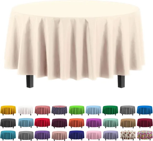 Miniatura 9 de Party Solids Paquete de 6 manteles de plástico prémium de 54 pulgadas x 108 pulgadas. Cubierta de mesa rectangular de plástico - Aqua