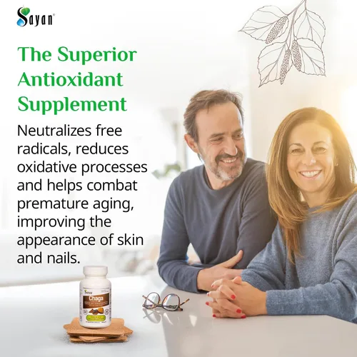 Miniatura 3 de Sayan Extracto de hongo chaga siberiano – 90 cápsulas/420 mg ea – Suplemento antioxidante natural y de cosecha silvestre – Apoyo del sistema