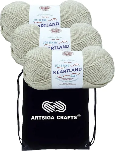 Miniatura 42 de Lion Brand Heartland Capitol Reef 136-140 (3 cadejos - mismo lote de tinte) Hilo estambre medio #4 acrílico para crochet y tejer con bolsa
