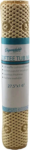 Alfombra antideslizante para bañera y ducha, textura suave y acolchada, para spa, baño, ducha y baño, 27.5 x 16 pulgadas, con ventosas y agujeros de