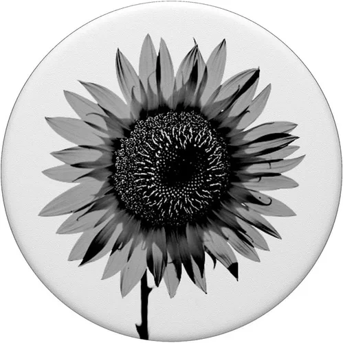 Miniatura 3 de Simple Flower - PopSockets de girasol blanco y negro intercambiable PopGrip
