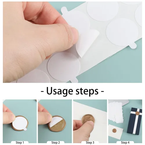 Miniatura 3 de 360 PCS Calcomanías Adhesivas de Cera para Sellar de Doble Cara - Masilla Pegajosa Removible para Respaldo de Sellado (1 Pulgada)