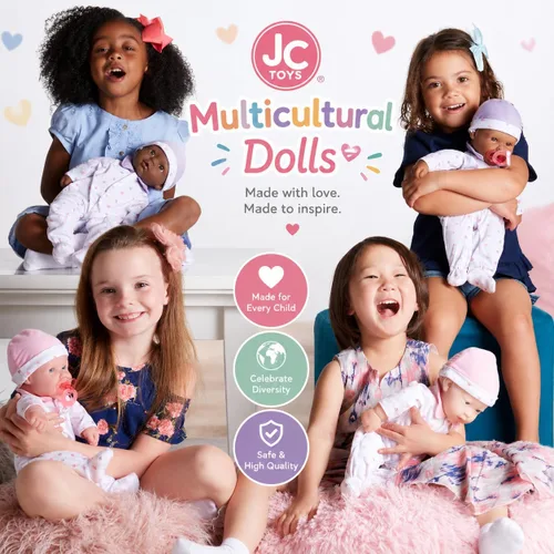 Miniatura 4 de JC Toys, La Baby, muñeca bebé de 16 pulgadas, cuerpo suave y lavable, color azul, con accesorios, para niños de 12 meses en adelante, diseñada por