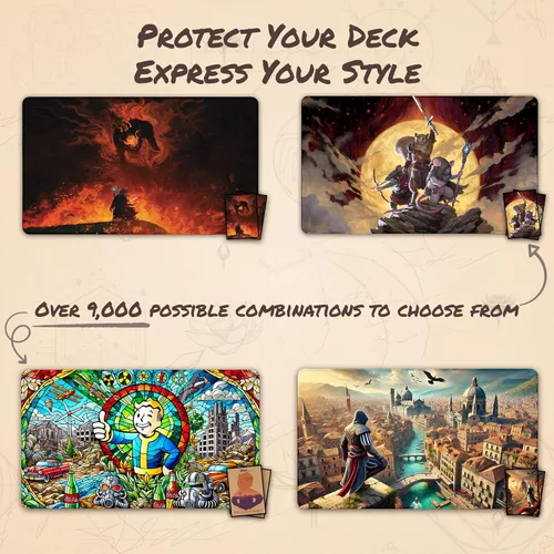 Miniatura 7 de Emerald Phoenix (cosida) – Tapete MTG – Compatible con Magic The Gathering Playmat – Play MTG, YuGiOh, TCG – Diseños artísticos y accesorios