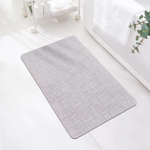 FRESHMINT Alfombra de baño de goma texturizada gris de 20 x 32 pulgadas, alfombra de baño de secado rápido, antideslizante, tapetes de baño delgados