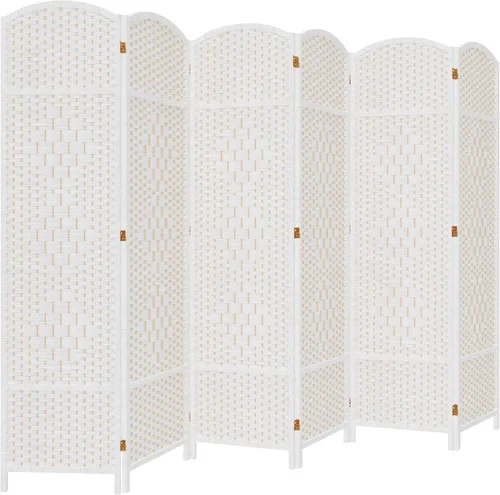 Miniatura 8 de DURASPACE Divisor de habitación de 6 paneles, pantalla de privacidad plegable de 6 pies de alto, rotación de 360°, partición de madera independiente