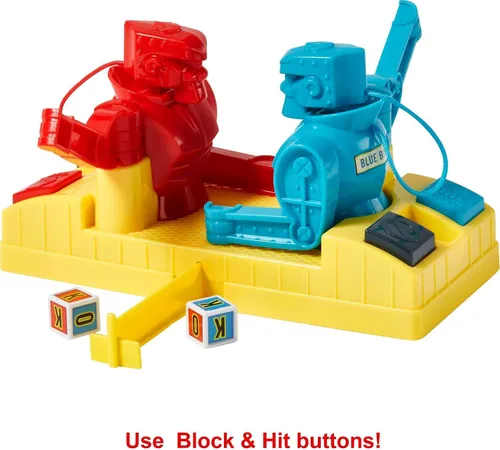 Miniatura 4 de Mattel Games Rock 'Em Sock 'Em Robots - Juego para niños con luchadores Red Rocket y Blue Bomber