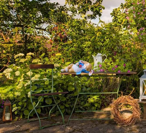 Miniatura 6 de iRonrain Estatuas de jardín, conejito de fantasía, decoración de arte al aire libre, figuras de animales para el día de Acción de Gracias
