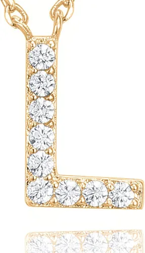 Miniatura 16 de PAVOI 14K White Gold Plated Cubic Zirconia Initial Necklace Letter Dainty Necklaces for Women