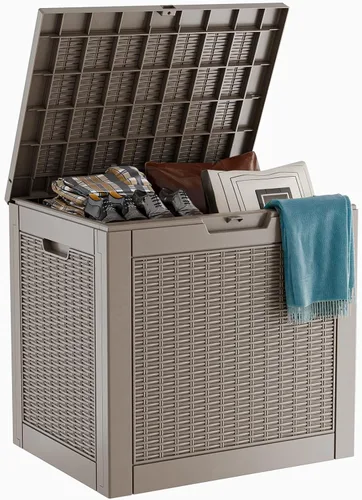 Miniatura 36 de ROJIK - Caja de almacenamiento para exteriores, impermeable, para patio y piscina, herramientas de jardín y cojines, banco con tapa con cerradura