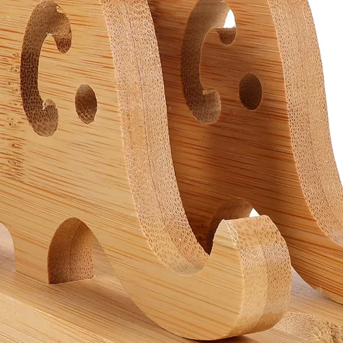 Miniatura 3 de UKCOCO Soporte de almohada de bambú de madera para teléfono Soporte de teléfono de elefante Soporte de teléfono Base de soporte de teléfono de bambú