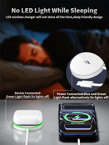 Miniatura 6 de Cargador magnético de Apple de 6 pies [certificado MFi de Apple] Almohadilla de carga inalámbrica rápida de 15 W para iPhone Air/17 Pro/16 Pro
