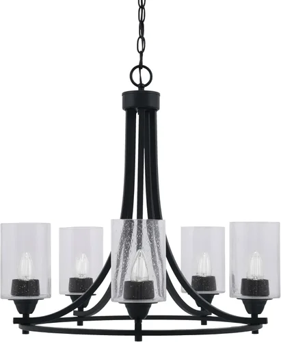 Miniatura 51 de Toltec Lighting Paramount 3405-BN-3001 - Lámpara de araña (5 luces, níquel cepillado)