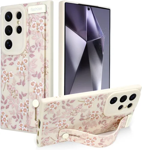 Miniatura 61 de Funda magnética compatible con Samsung Galaxy S25 Ultra para mujeres y hombres, estética flor de durazno, correa de muñeca ajustable incorporada