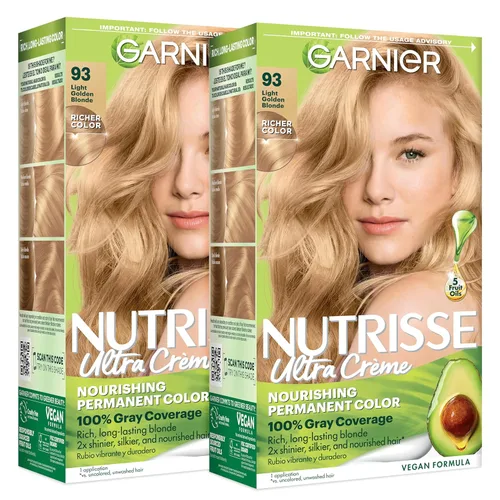Miniatura 44 de Garnier Nutrisse - Tinte permanente en crema nutritiva para el cabello, 73 rubio dorado oscuro (Honey Dip), 2 unidades (el empaque puede variar)