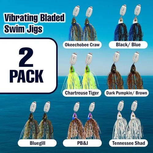 Miniatura 5 de Reaction Tackle Cabezales de natación con hojas de tungsteno, plantillas vibratorias con sonido de charla para pesca de lubina, boca grande, boca