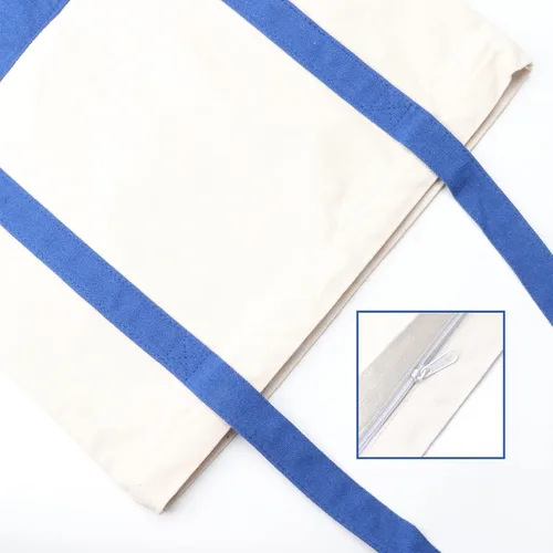Miniatura 4 de Bolsa de lona con cremallera, 16.5 x 14 x 5 pulgadas, bolsa de lona en blanco lisa resistente, 3 bolsas reutilizables con cremallera, bolsas de tela