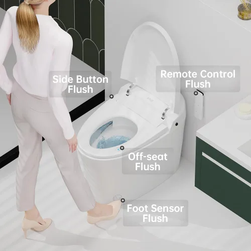 Miniatura 3 de EPLO Inodoro Inteligente, Inodoro Bidé Asistido por Bomba, Descarga de Emergencia, Asiento Calefactado, Doble Descarga Automática, Agua Tibia