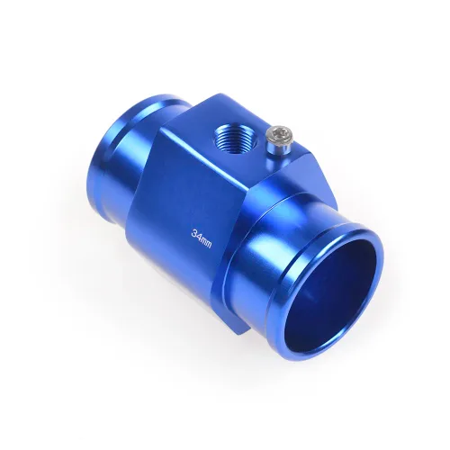 Miniatura 5 de Abrazadera de adaptador de sensor de radiador para tubo de junta de temperatura de agua de aluminio, medidor de temperatura, abrazadera azul de 34 mm