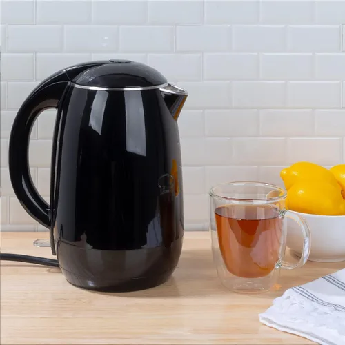 Miniatura 6 de Hervidor eléctrico – Calentador de agua de ebullición rápida con apagado automático con interior de acero inoxidable y construcción de doble pared