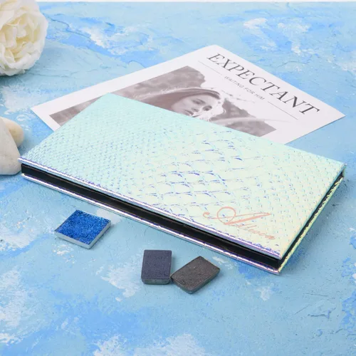 Miniatura 7 de Allwon Paleta magnética de sirena vacía paleta de maquillaje con espejo y 20 unidades adhesivas vacías de metal para sombra de ojos, lápiz labial