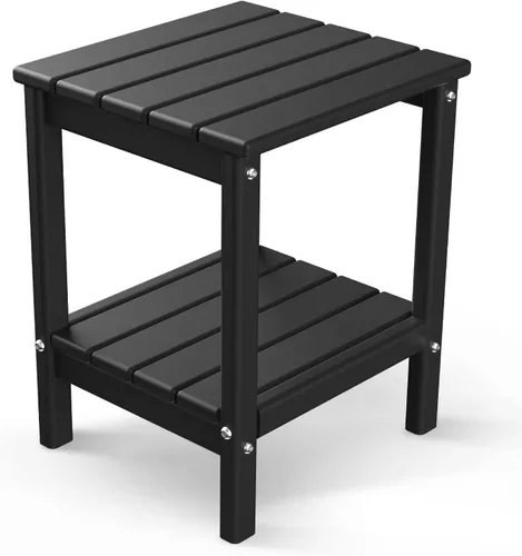 Miniatura 25 de GREENVINES Adirondack - Mesa lateral para exteriores 14 x 13 pulgadas Plástico HDPE Todo clima Aqua Mesas auxiliares exteriores Estante