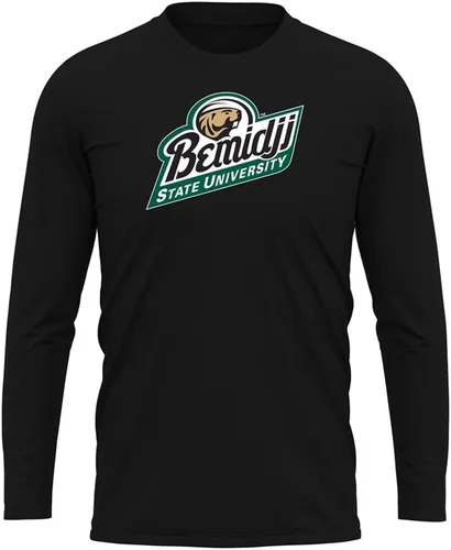 Miniatura 206 de Camisa deportiva de manga larga oficial de la NCAA Collegiate para hombre, colección negra con logotipo primario