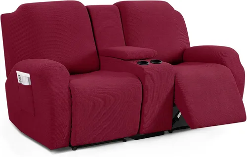 Miniatura 10 de TAOCOCO Funda para Sillón de Dos Plazas Reclinable con Consola Central, Funda Elástica para Sillón de Dos Plazas para Sofá Reclinable de 2 Asientos