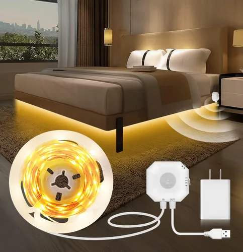 Miniatura 10 de MATICOD Luces con sensor de movimiento para interiores debajo de la cama, tira de luz LED RGB con control de aplicación, luces nocturnas para Varios