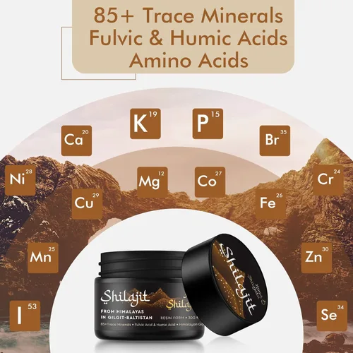 Miniatura 4 de Shilajit - Shilajit Pure Himalayan Shilajit - Shilajit 100% puro de grado dorado con ácido fúlvico y 85+ minerales traza complejo para energía