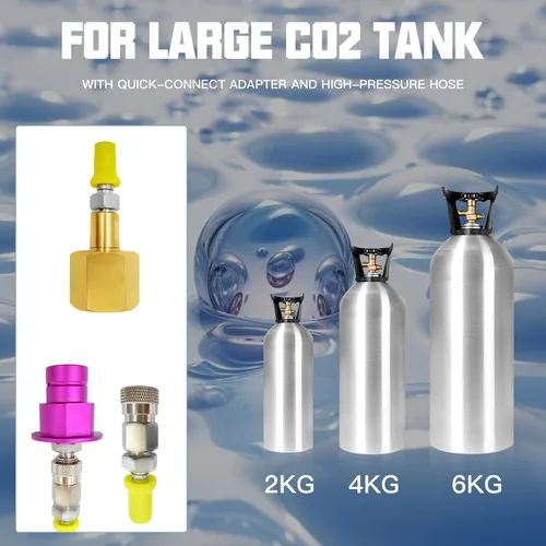 Miniatura 4 de Adaptador de CO2 para máquina de soda con manguera de 60 pulgadas, conector de tanques de CO2 para fabricante de soda lleno directamente de tanque
