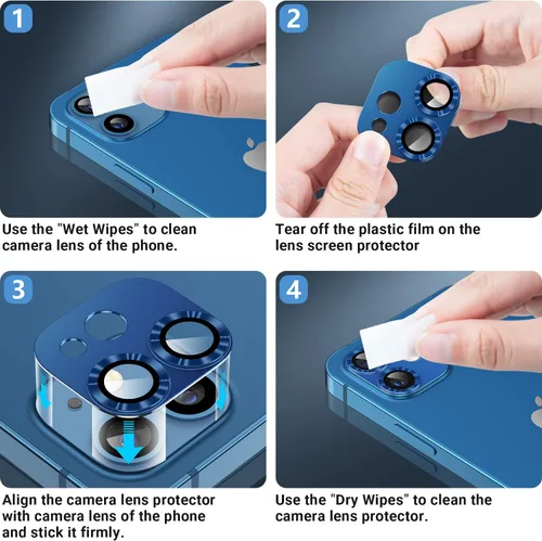 Miniatura 7 de AFARER [Paquete de 2] protector de lente de cámara para iPhone 12 Mini, protector de lente de cámara Ultra HD, cubierta de lente de vidrio templado