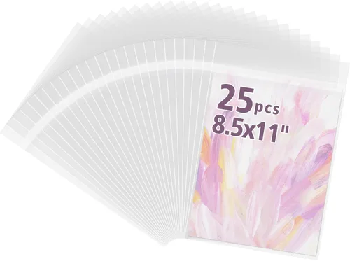 Miniatura 14 de Frametory, paquete de 25 bolsas de plástico transparentes sin ácido de 13 7/16" x 19 1/4", bolsas de cristal autoadhesivas para impresiones de arte